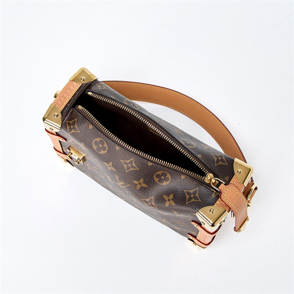 LOUIS VUITTON サイドトランク MM ショルダーバッグ M46815 ブラウン ゴールド PVCの画像6