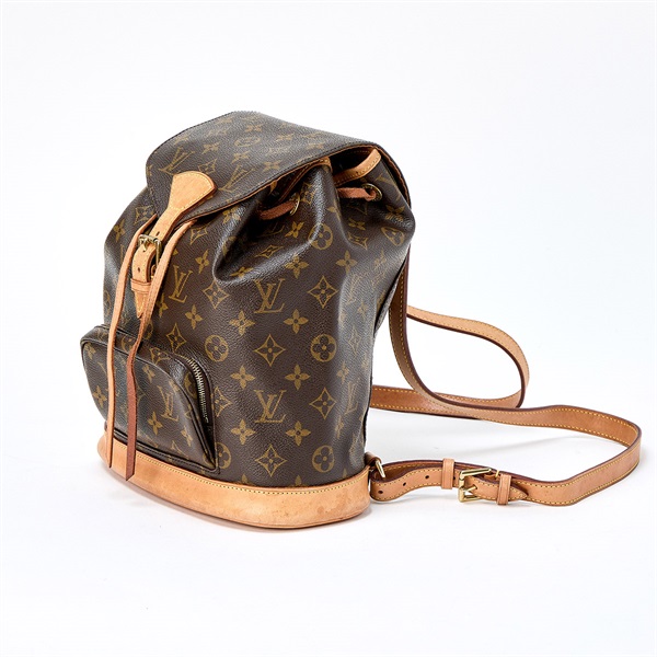 LOUIS VUITTON モンスリ モノグラム MM バックパック M51136 ブラウン ゴールド PVCの画像1