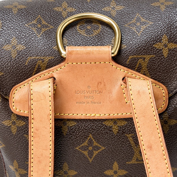 LOUIS VUITTON モンスリ モノグラム MM バックパック M51136 ブラウン ゴールド PVCの画像4