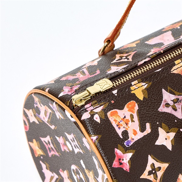 LOUIS VUITTON パピヨン 30 モノグラム ウォーターカラー ハンドバッグ M95753 マロン ゴールド PVCの画像4