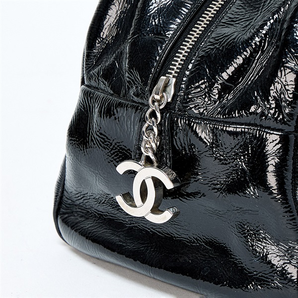 CHANEL ラグジュアリーライン 2007年 ショルダーバッグ A31405 ブラック シルバー パテントレザーの画像3