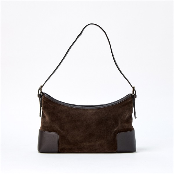 LOEWE アナグラム ショルダーバッグ ブラウン ゴールド スエードの画像2