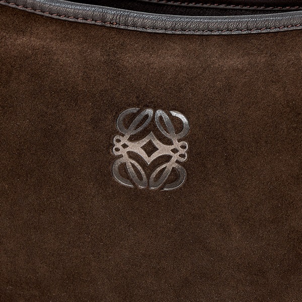 LOEWE アナグラム ショルダーバッグ ブラウン ゴールド スエードの画像4