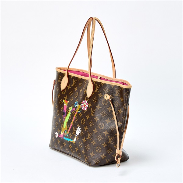 LOUIS VUITTON ネヴァーフル MM モノグラム トートバッグ M95561 ブラウン マルチカラー ゴールド PVCの画像1