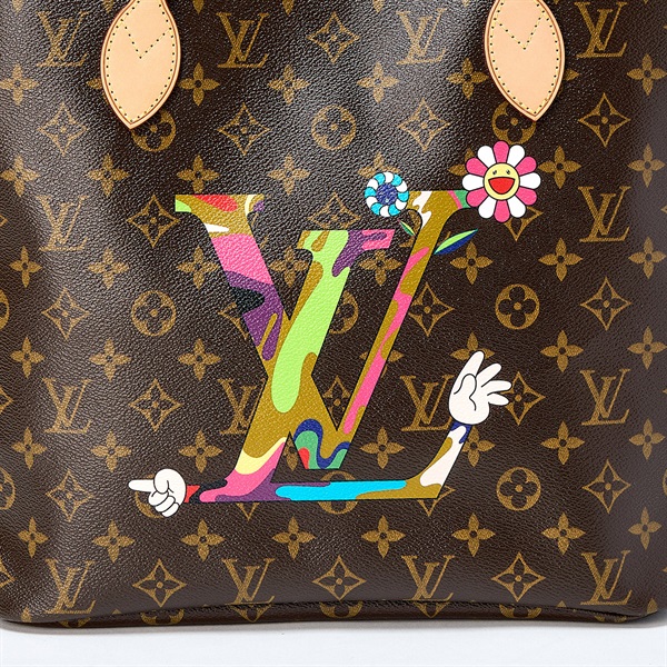 LOUIS VUITTON ネヴァーフル MM モノグラム トートバッグ M95561 ブラウン マルチカラー ゴールド PVCの画像4