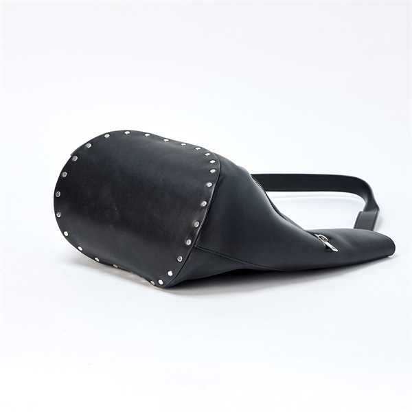 CELINE バケットバイカー トートバッグ ブラック シルバー レザーの画像5