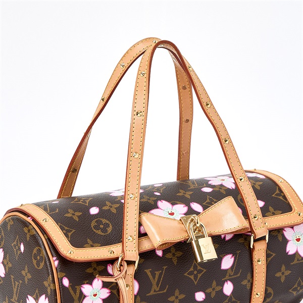 LOUIS VUITTON パピヨン チェリーブロッサム モノグラム 26 ハンドバッグ M92009 ブラウン ピンク ゴールド PVCの画像3