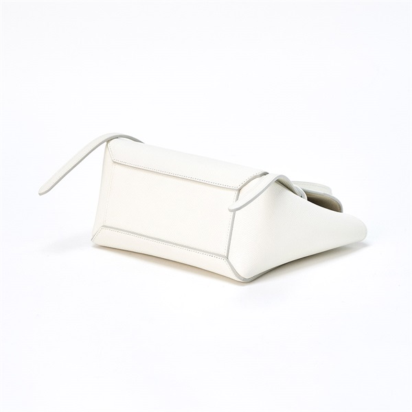 CELINE ベルトバッグ マイクロ ハンドバッグ 189153ZVA ホワイト シルバー グレインドカーフの画像4