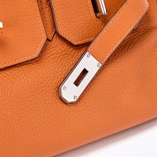 HERMES ショルダー バーキン 2006年 □J ハンドバッグ オレンジ シルバー トリヨンクレマンスの画像4