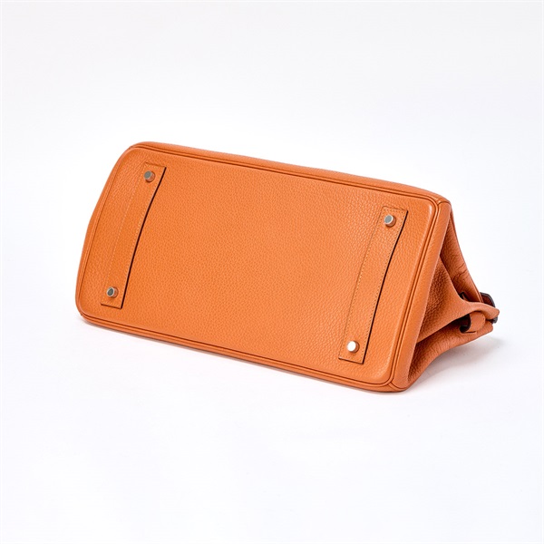 HERMES ショルダー バーキン 2006年 □J ハンドバッグ オレンジ シルバー トリヨンクレマンスの画像6
