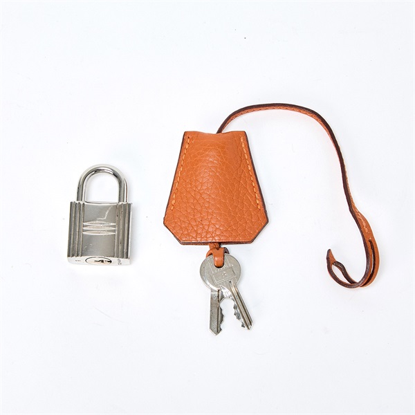 HERMES ショルダー バーキン 2006年 □J ハンドバッグ オレンジ シルバー トリヨンクレマンスの画像9