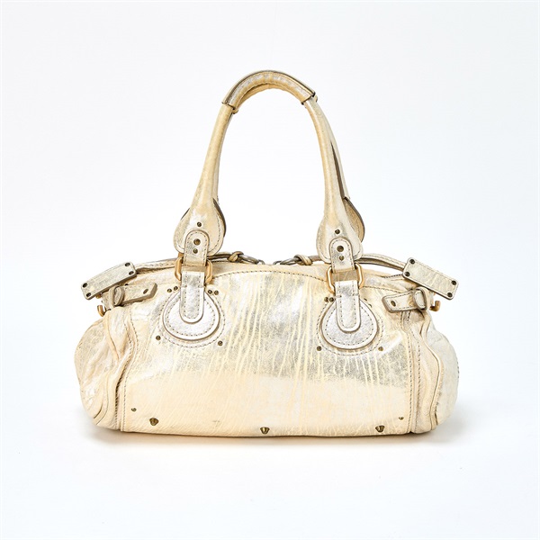 Chloe パディントン ミディアム ハンドバッグ ゴールド ゴールド レザーの画像2