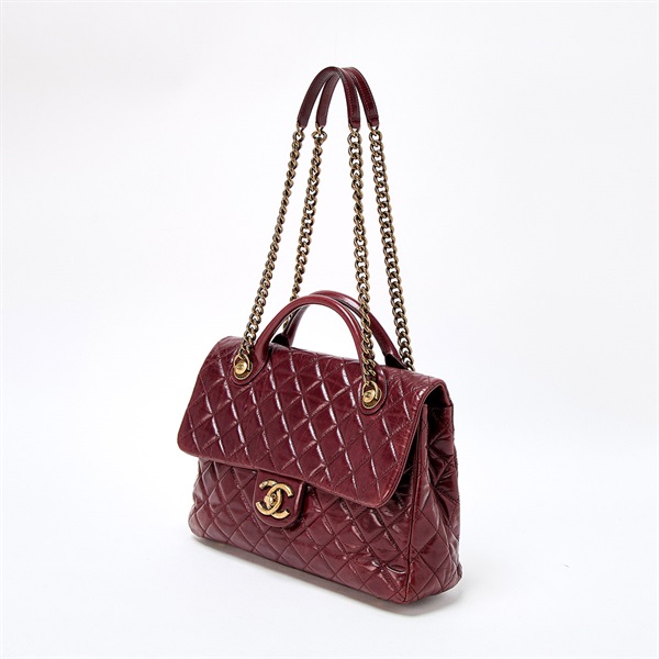 CHANEL マトラッセ 2014年頃 ショルダーバッグ ワインレッド マットゴールド ヴィンテージカーフの画像1