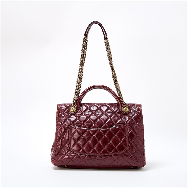 CHANEL マトラッセ 2014年頃 ショルダーバッグ ワインレッド マットゴールド ヴィンテージカーフの画像2