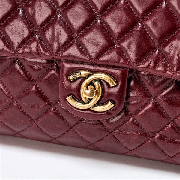 CHANEL マトラッセ 2014年頃 ショルダーバッグ ワインレッド マットゴールド ヴィンテージカーフの画像4