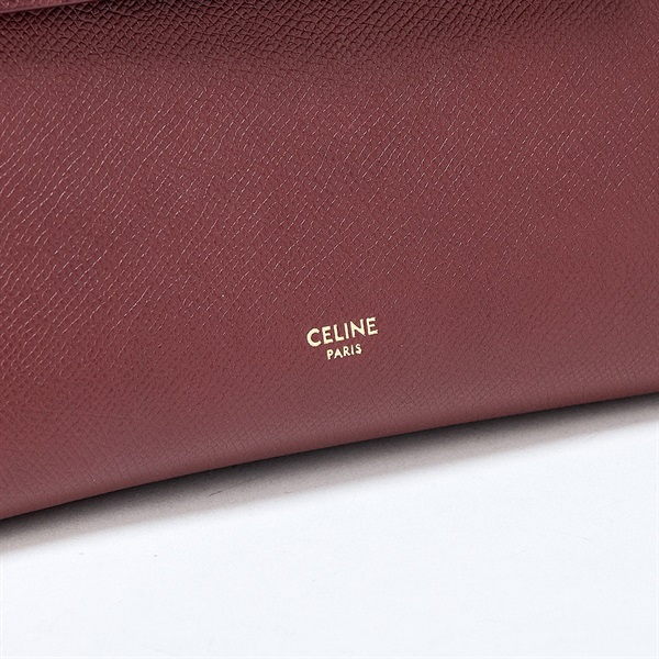 CELINE ベルトバッグ ハンドバッグ レッド ブラウン ゴールド グレインドカーフの画像4