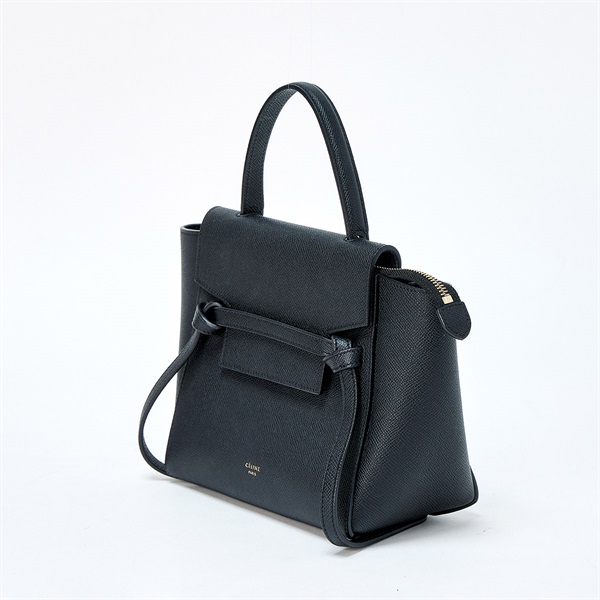 CELINE ベルトバッグ ハンドバッグ ブラック ゴールド グレインカーフの画像1