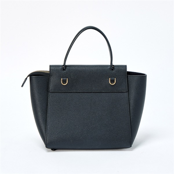 CELINE ベルトバッグ ハンドバッグ ブラック ゴールド グレインカーフの画像2