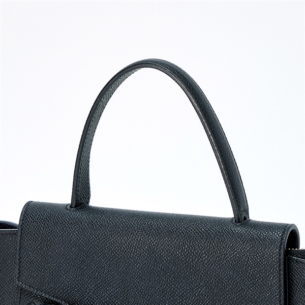 CELINE ベルトバッグ ハンドバッグ ブラック ゴールド グレインカーフの画像3
