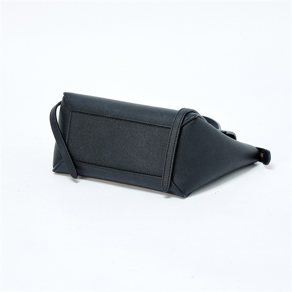 CELINE ベルトバッグ ハンドバッグ ブラック ゴールド グレインカーフの画像5