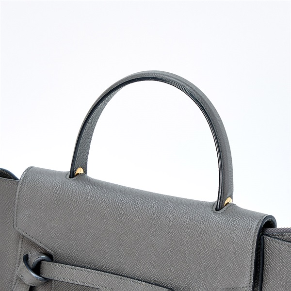 CELINE ベルトバッグ マイクロ ハンドバッグ グレー ゴールド グレインドカーフの画像3