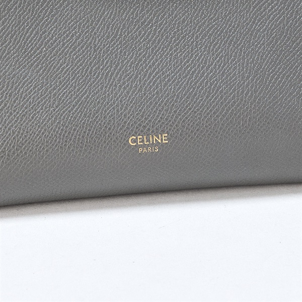 CELINE ベルトバッグ マイクロ ハンドバッグ グレー ゴールド グレインドカーフの画像4