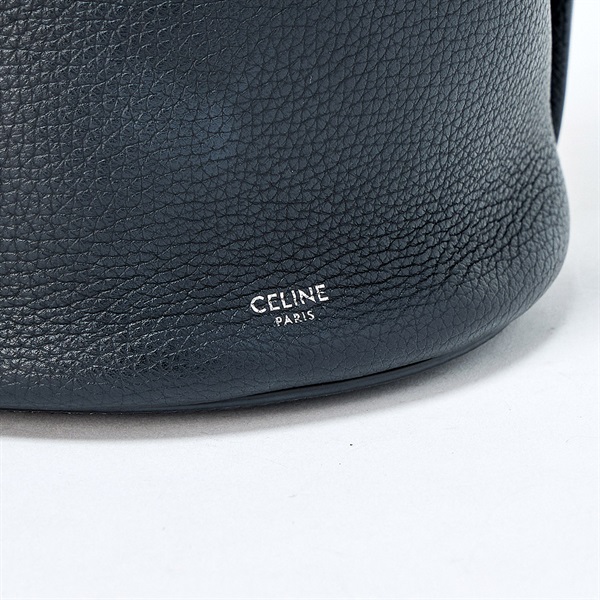 CELINE ビッグバッグ ナノ ハンドバッグ ブラック シルバー レザーの画像4