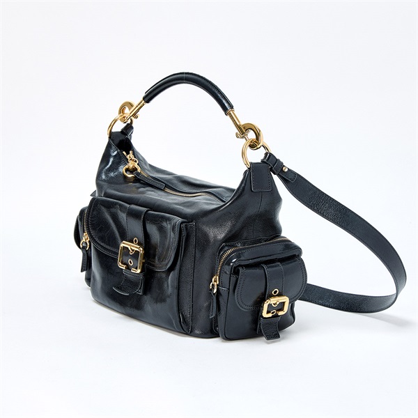 Chloe カメラバッグ ハンドバッグ ブラック ゴールド シャイニーレザーの画像1