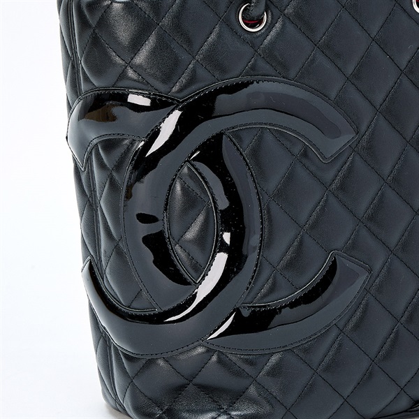 CHANEL マトラッセ カンボン ミディアム 2005年 ハンドバッグ ブラック シルバー ラムスキンの画像4