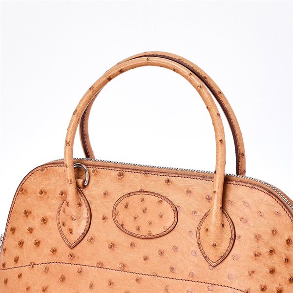 HERMES ボリード 31 2004年 □H ハンドバッグ チェスナッツ シルバー オーストリッチの画像3