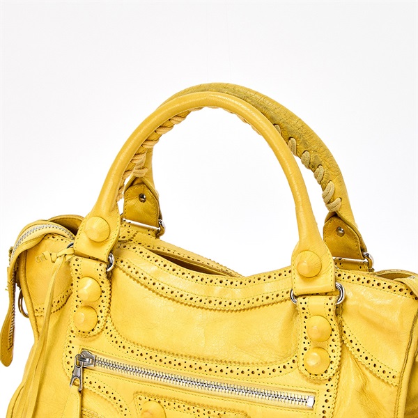 BALENCIAGA ジャイアント シティ カバート ハンドバッグ イエロー その他 レザーの画像3