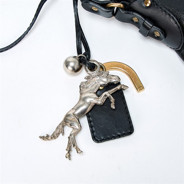 Chloe ケララ ハンドバッグ ブラック ゴールド レザーの画像6