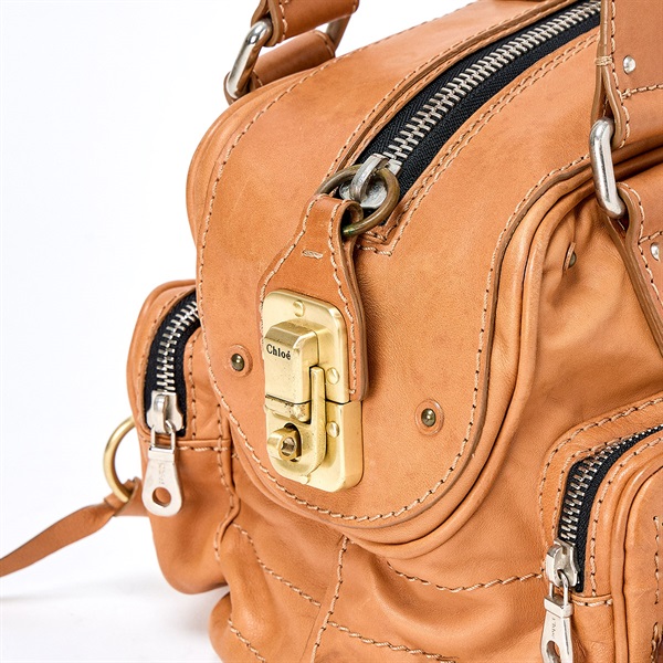 Chloe ベティ ハンドバッグ キャラメル ゴールド レザーの画像4