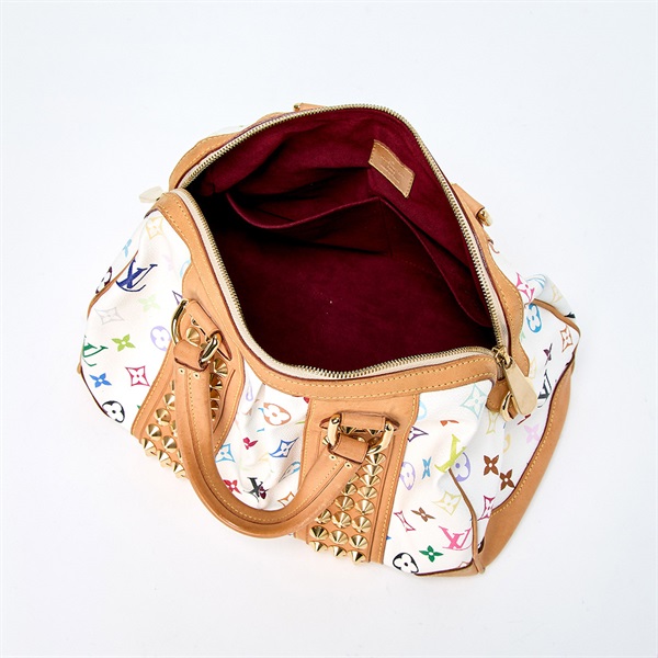 LOUIS VUITTON モノグラムマルチカラー コートニーMM ハンドバッグ マルチカラー ホワイト ゴールド PVCの画像6