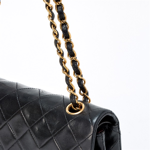 CHANEL マトラッセ 23 1991年 ショルダーバッグ ブラック ゴールド ラムスキンの画像3