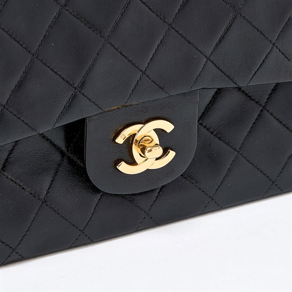 CHANEL マトラッセ 23 1991年 ショルダーバッグ ブラック ゴールド ラムスキンの画像4