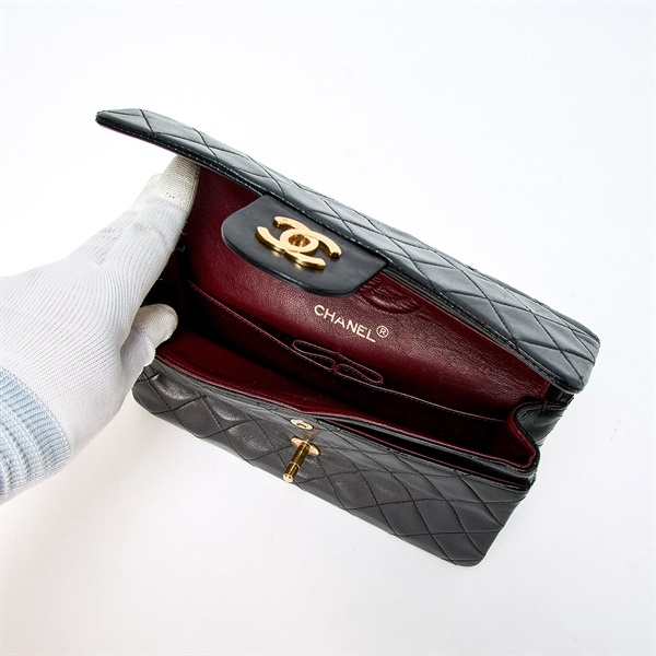 CHANEL マトラッセ 23 1991年 ショルダーバッグ ブラック ゴールド ラムスキンの画像5