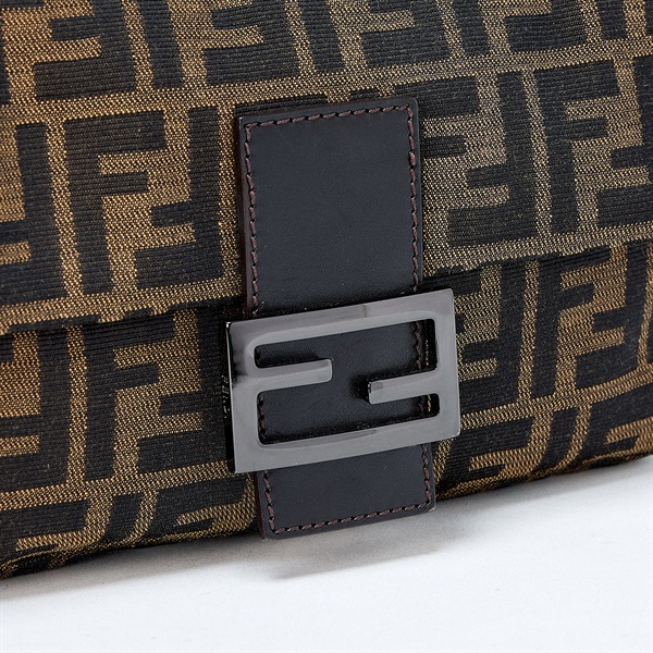 FENDI マンマバゲット ズッカー ショルダーバッグ ブラウン シルバー キャンバスの画像4