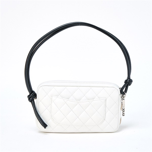 CHANEL マトラッセ カンボン 2005年 ショルダーバッグ ホワイト ベージュ シルバー ラムスキンの画像2