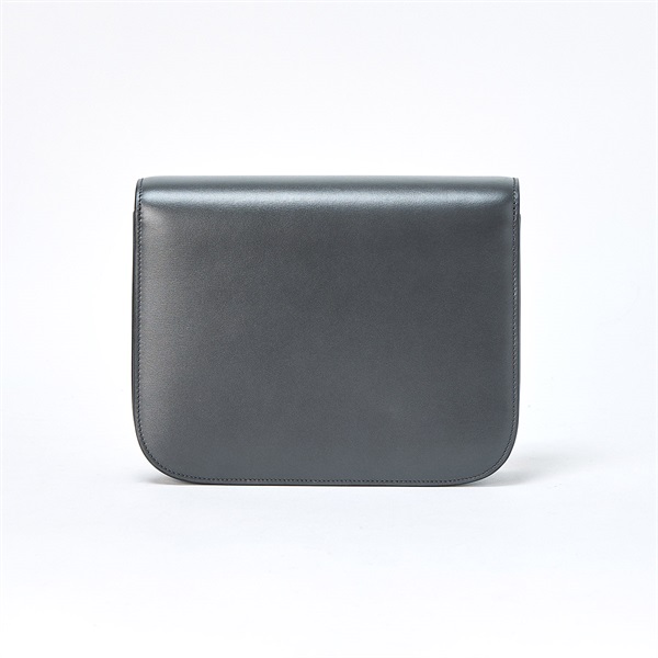 CELINE クラシックボックス ミディアム ショルダーバッグ グレー ゴールド カーフの画像2