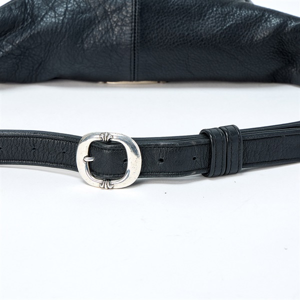 CHROME HEARTS スナットパック ダガー クロスボディバッグ ブラック シルバー レザーの画像3