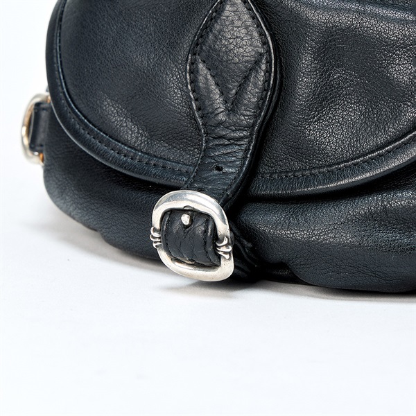 CHROME HEARTS スナットパック ダガー クロスボディバッグ ブラック シルバー レザーの画像5