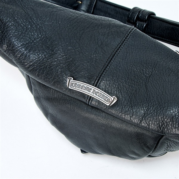 CHROME HEARTS スナットパック ダガー クロスボディバッグ ブラック シルバー レザーの画像7