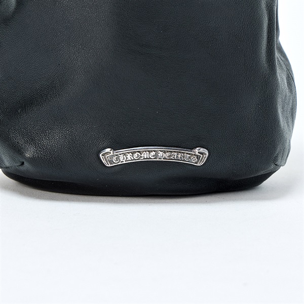 CHROME HEARTS BSフレア ドローストリング バッグ 巾着 ポーチ ブラック シルバー レザー 925の画像5