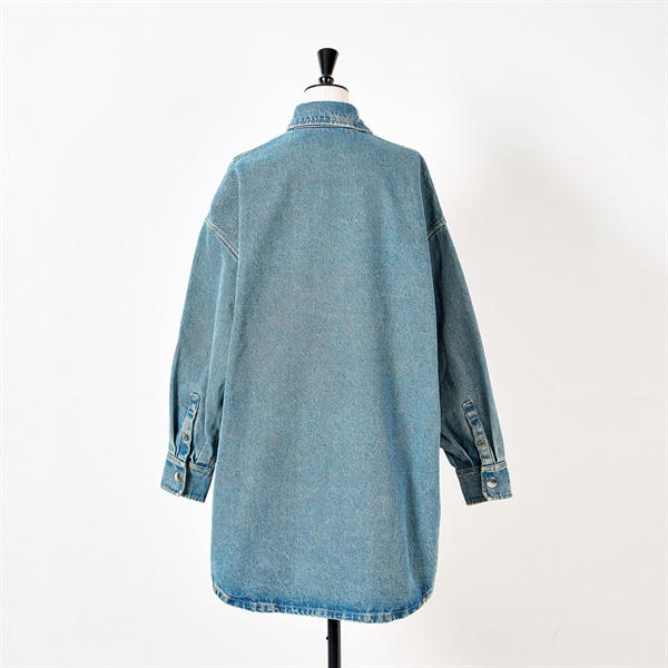 PRADA トライアングル シャツ 38 ブルー コットンの画像2