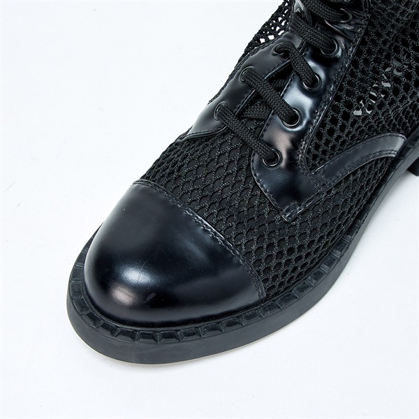 PRADA トライアングル ブーツ 37 2/1 ブラック ナイロンの画像4