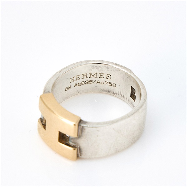 HERMES ヘラクレス リング 53 シルバー ゴールド 925 750の画像1