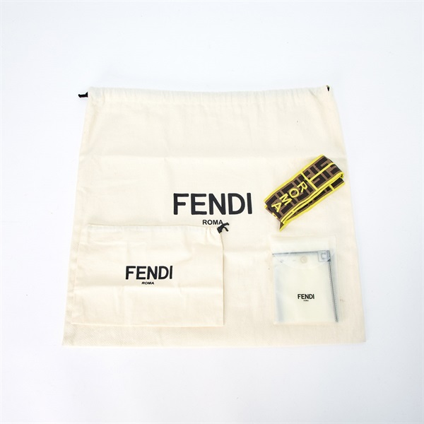 FENDI ピーカブーエックスライト ハンドバッグ グレージュ ゴールド レザーの画像8