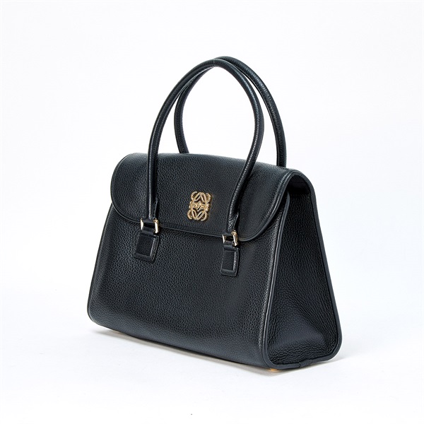 LOEWE アラモ36 ハンドバッグ ブラック ゴールド レザーの画像1