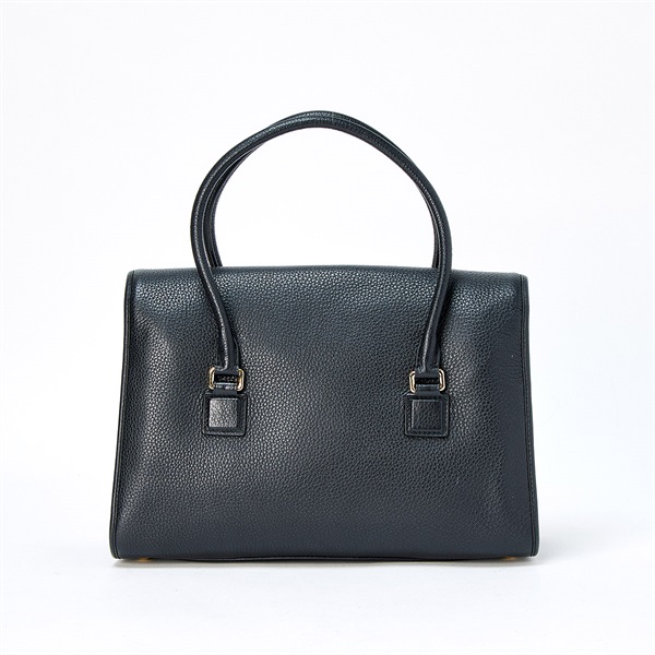 LOEWE アラモ36 ハンドバッグ ブラック ゴールド レザーの画像2